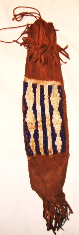 Early 1900's Cheyenne beaded leather tobacco pouch