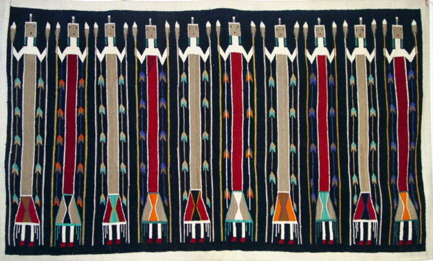 Large black  Yei blanket 54x92 - 10 Yei