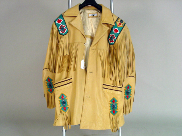 Leather Fringe Men's Jacket size XL