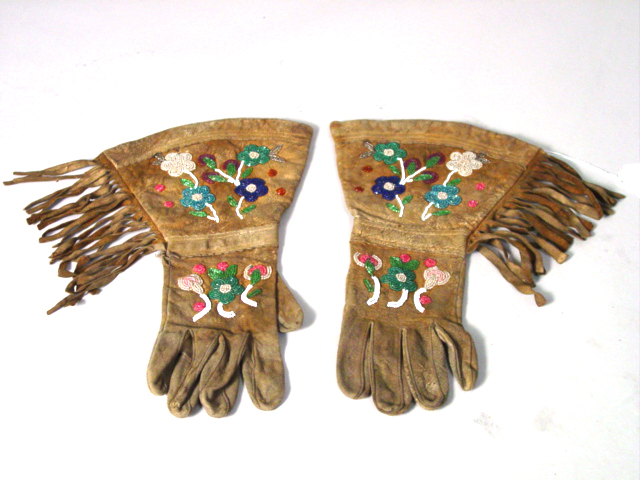 Native American beaded gauntlets