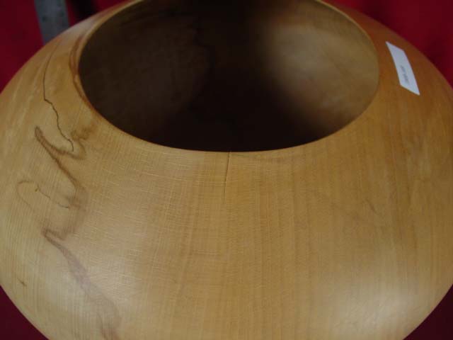Signed Beech wood art bowl 9x13 top