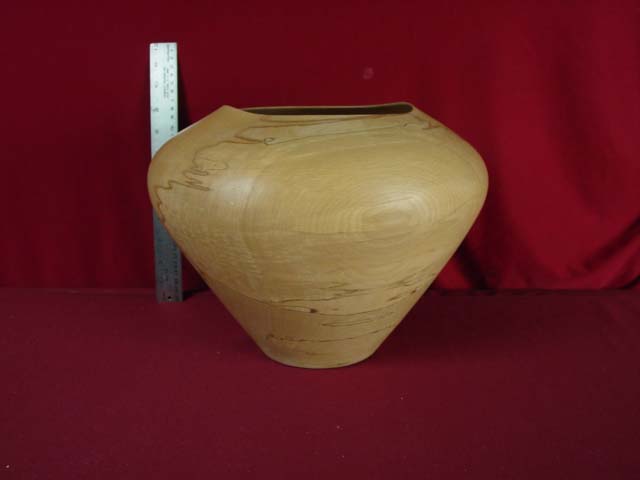 Signed Beech wood art bowl 9x13