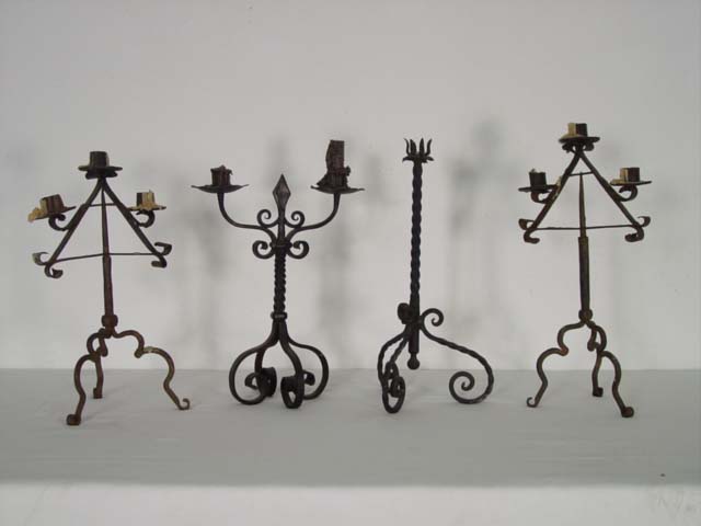 Spanish Revival wr iron candle holders