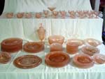 Approx 70pcs. Pink glass