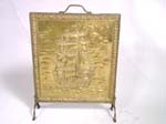 Brass fire place screen w ships