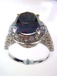 14.kt Gold 5.09ct Black Diamond 1.19cttw dia ring