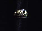 14kt Ladies ring w Chanel set saphires w elephants