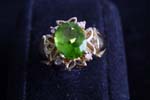 14kt Ladies ring w Peridot and diamond