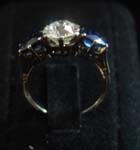 14kt White gold blue sapph and 1.4ct diamond ring