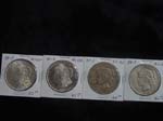 4 Silver Dollars - 1881, 1889, 1928, 1935