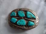 Silver & Turquoise Bracelet, Pin and Necklace-Zuni (4)