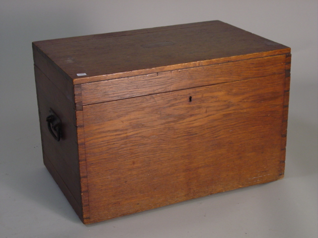 19th c. english Oak box-ER Payne goldsmith to the Queen-Bath