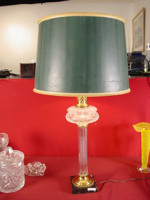 Crystal lamp with marble