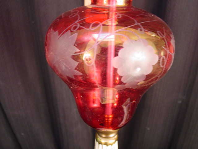 Ruby glass lamps cu