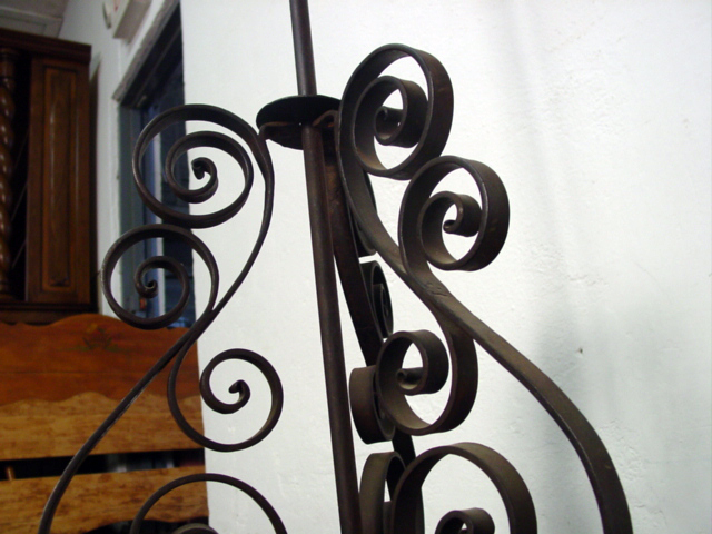 Spanish wrought iron torchere w.i.cu