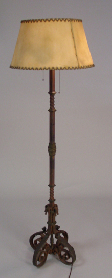 Wrought Iron Lamp w. parchment shade