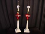 Ruby glass lamps